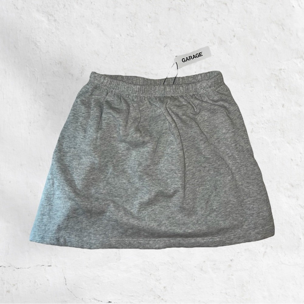 garage heather grey cotton mini skirt